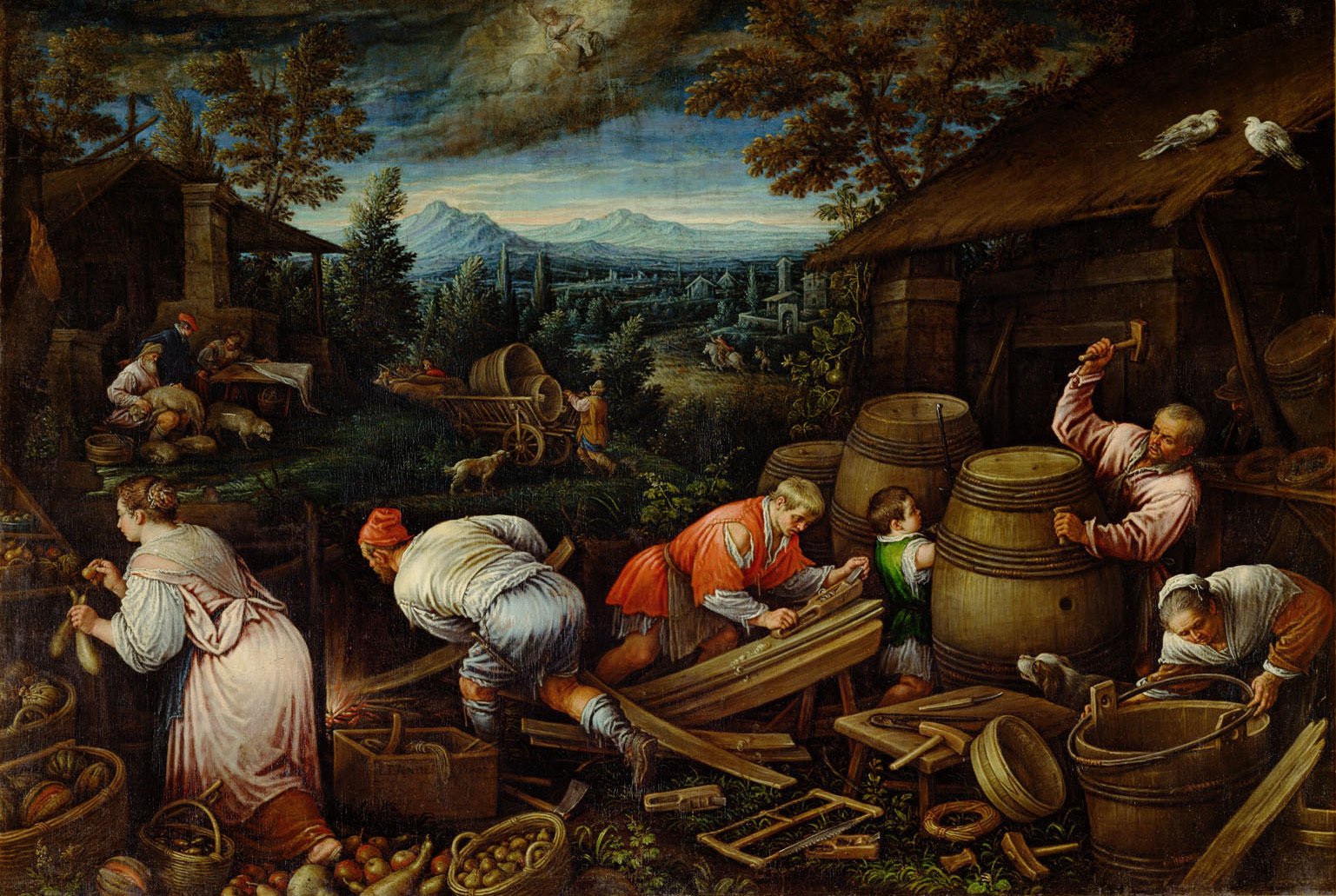 August, vintage artwork by Leandro Bassano, A3 (16x12") Poster Print