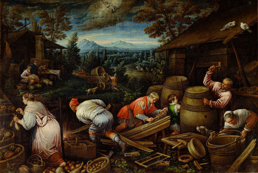 August, vintage artwork by Leandro Bassano, A3 (16x12") Poster Print