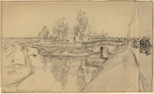 Auguste Lepère:Arrivee au Marche,16x12"(A3) Poster