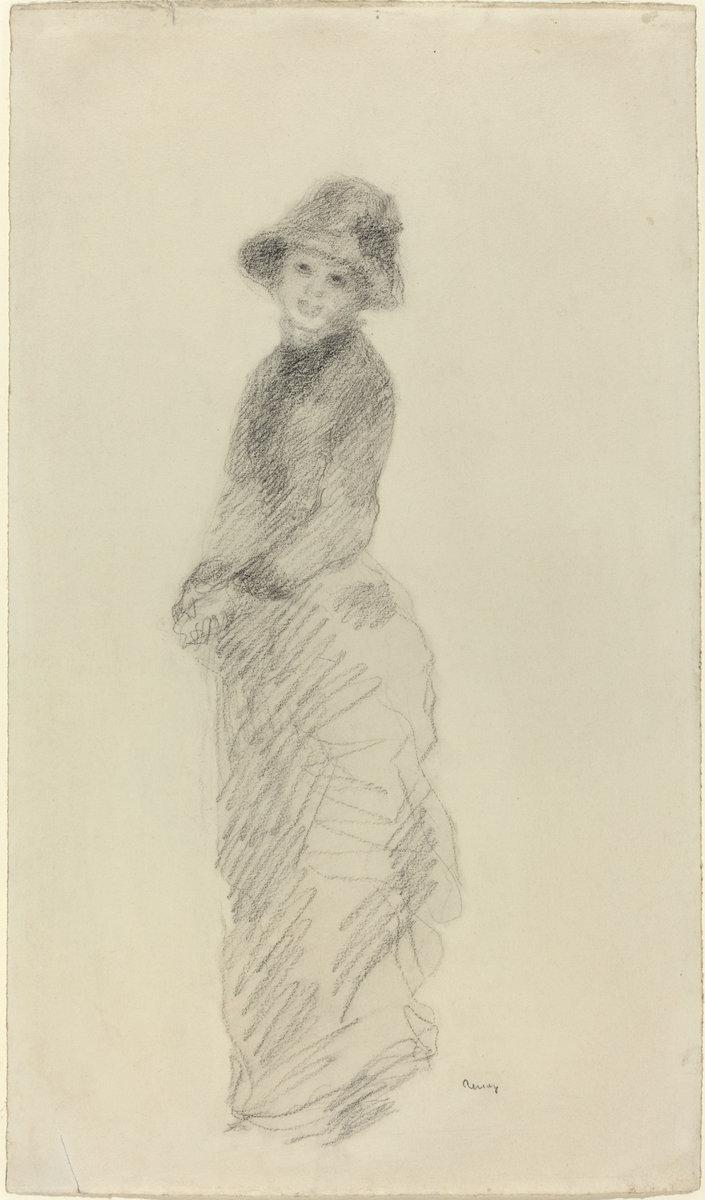 Auguste Renoir:Young Woman Standing,16x12"(A3) Poster