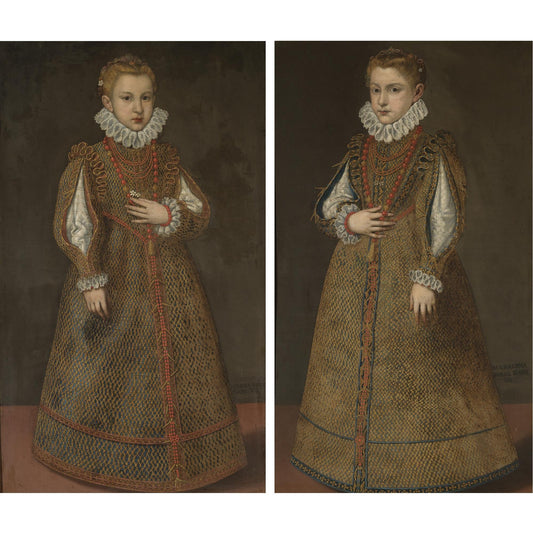 Aurelia and Madalena Doria, vintage artwork by Italian School 16th Century - Unknown, A3 (16x12") Poster Print