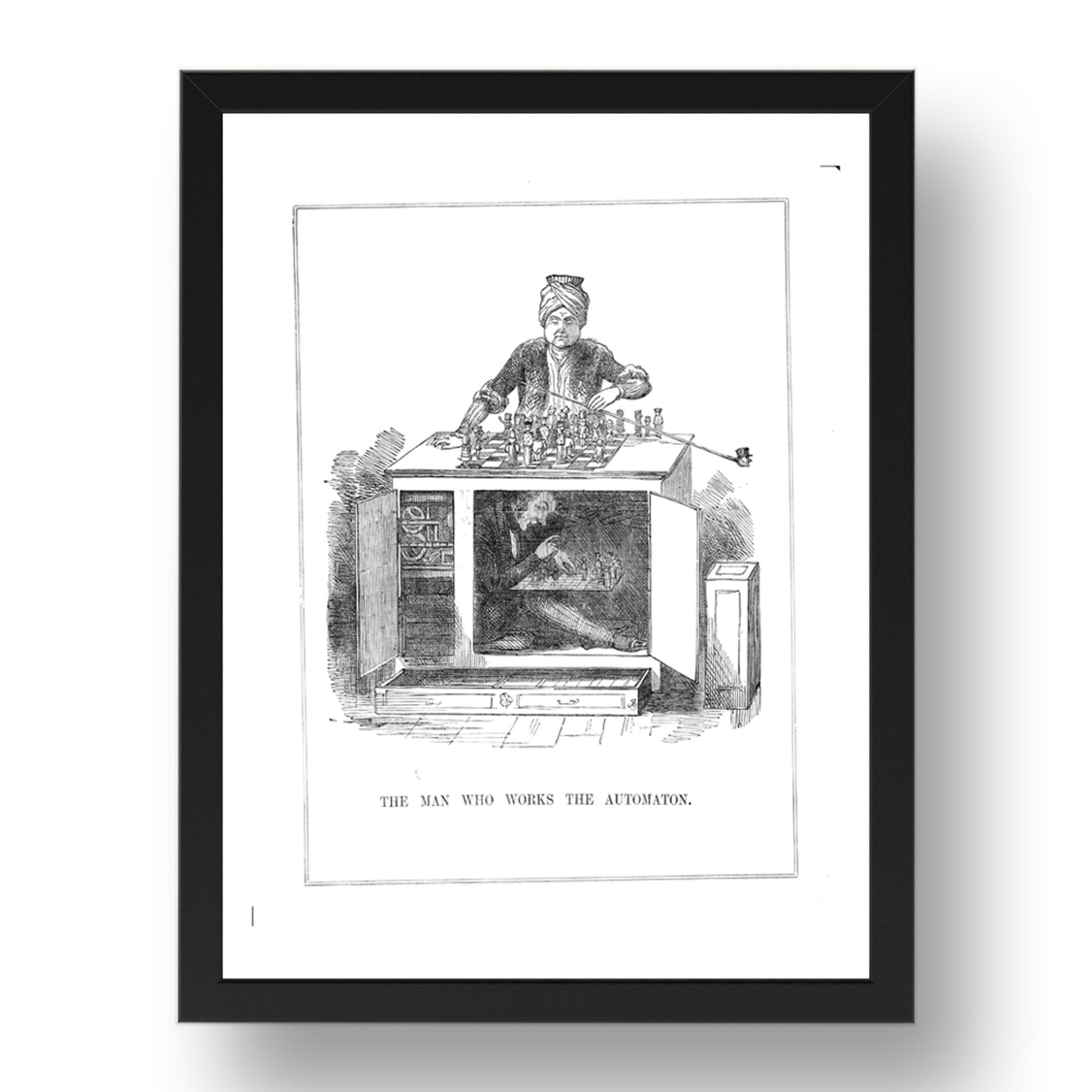 Automationchess1846, vintage historic poster in 17x13"(A3) Frame