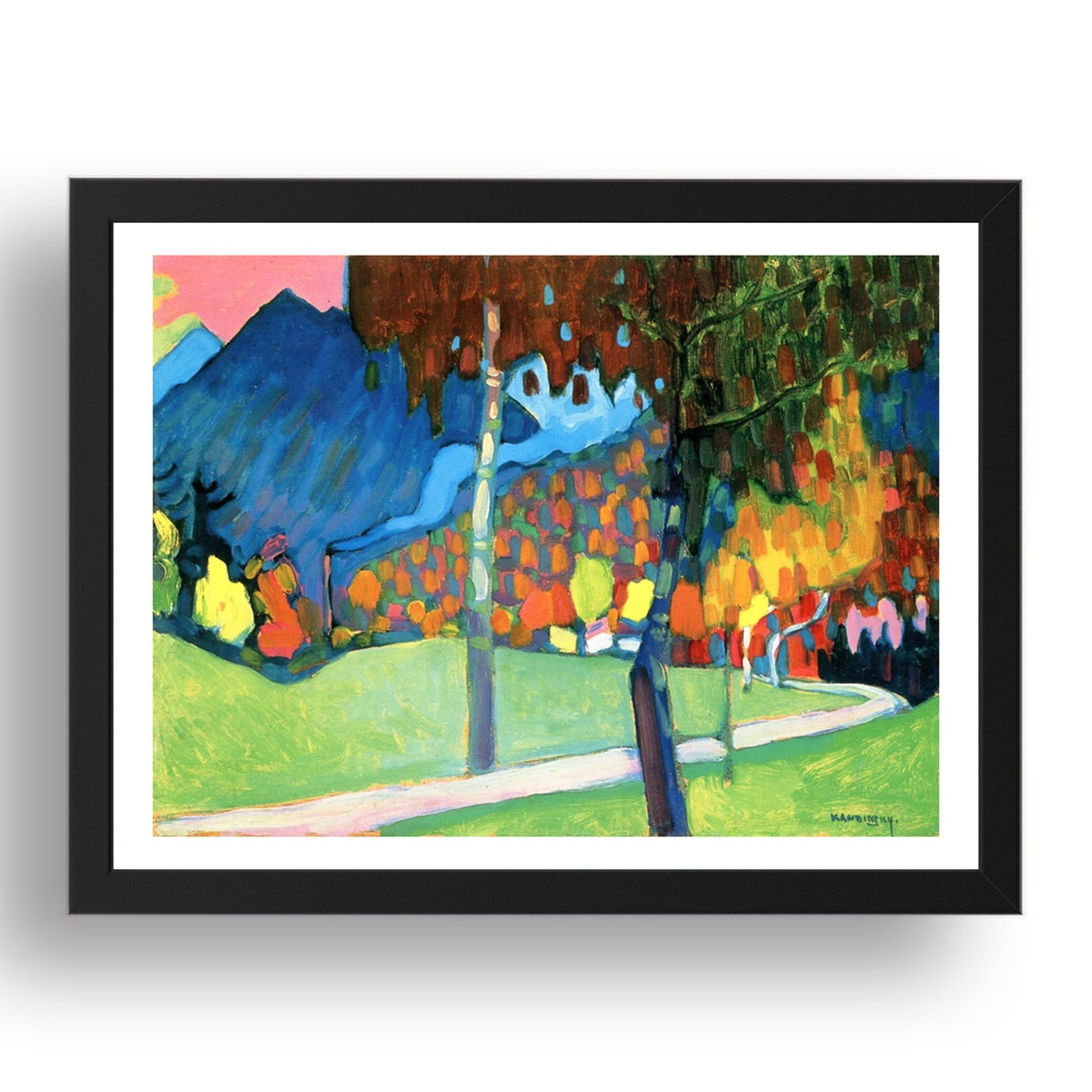 Autumn Study in Oberau 1908 by Wassily Kandinsky, 17x13" Frame