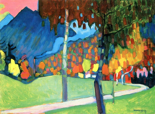 Autumn Study in Oberau - 1908 by Wassily Kandinsky, 23x16"( A2 size ) Poster Print