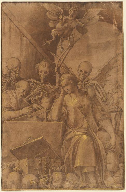 Avarice, vintage artwork by Jacopo Ligozzi, A3 (16x12") Poster Print