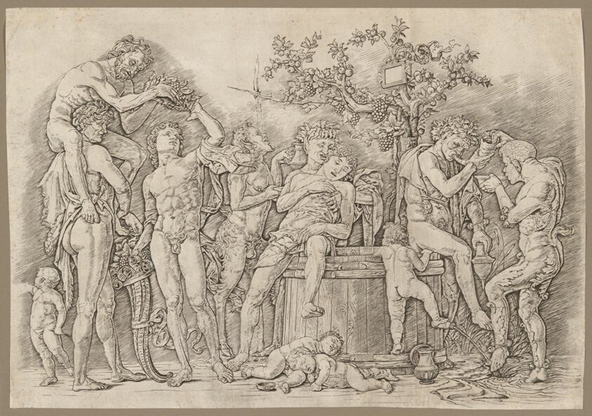 Bacchanal with a Wine Vat by  Andrea Mantegna, 23x16"( A2 size) Poster Print