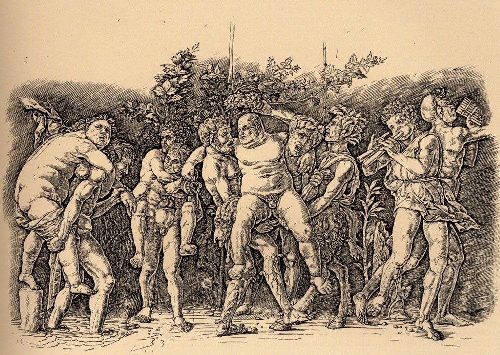 Bacchanal with Silenus, vintage artwork by Andrea Mantegna, A3 (16x12") Poster Print