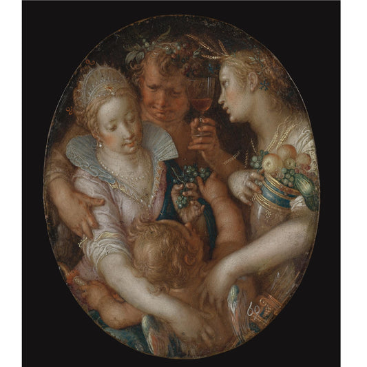 Bacchus, Ceres and Venus, vintage artwork by Joachim Wtewael, A3 (16x12") Poster Print