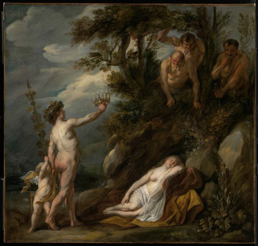 Bacchus Discovering Ariadne, vintage artwork by Jacob Jordaens, 12x8" (A4) Poster