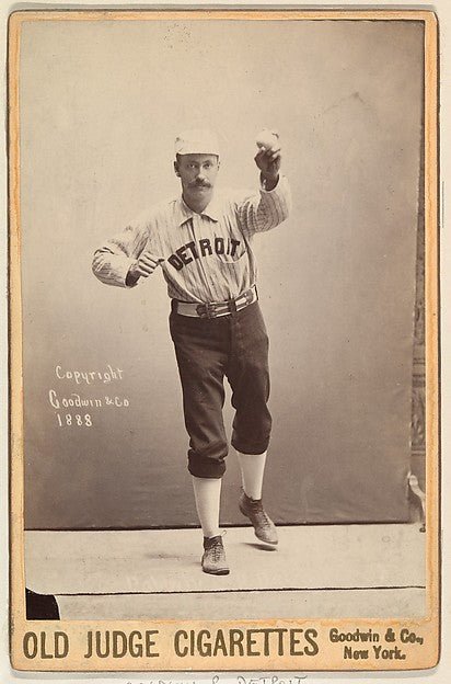 :Baldwin Pitcher Detroit from the series Old Judge Cigarettes 1888, vintage artwork, 16x12"(A3) Poster Print