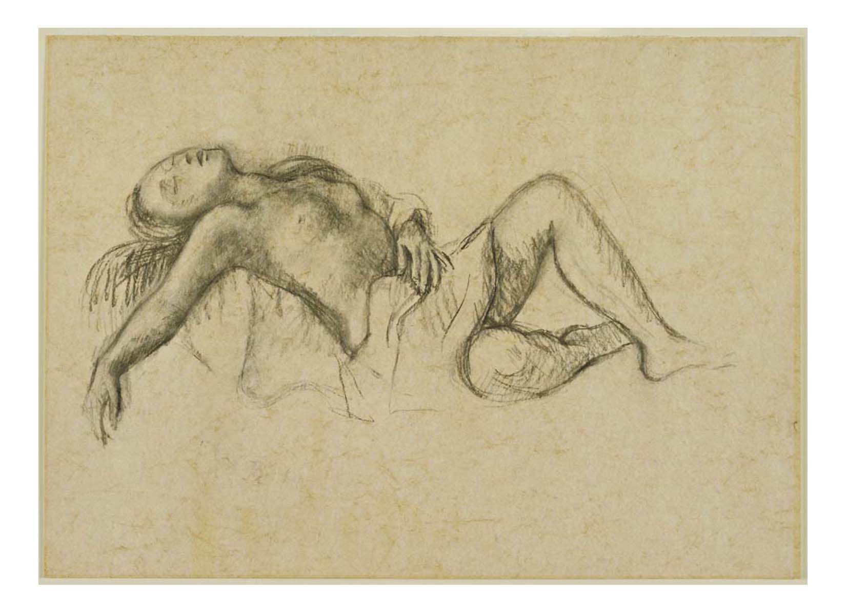 Balthus - Reclining Nude, 16x12" (A3) Poster Print