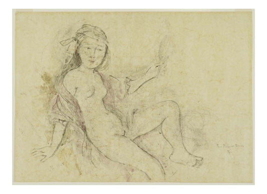 Balthus - Study for the painting La Chambre Turque, 16x12" (A3) Poster Print