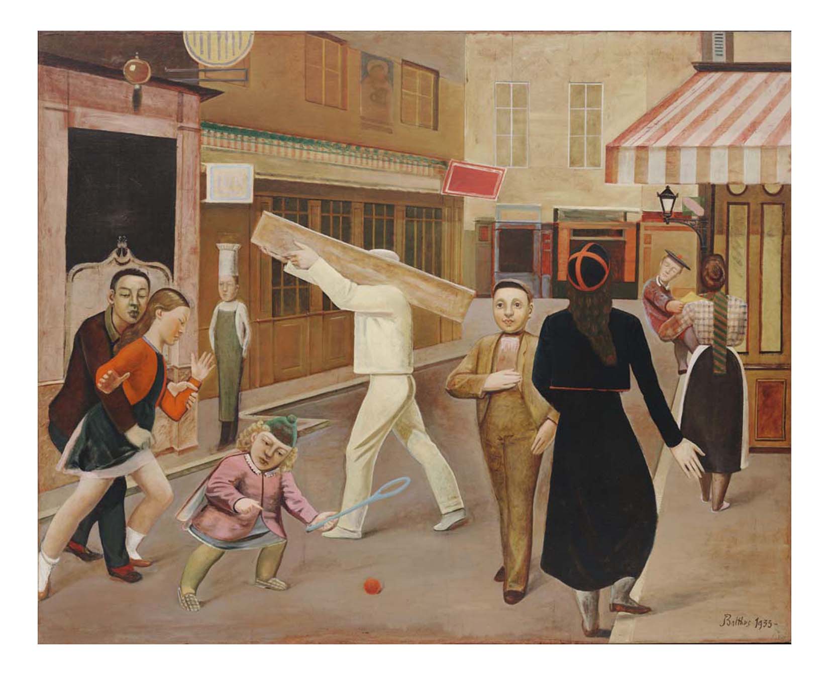 Balthus - The Street, 16x12" (A3) Poster Print