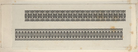 Banknote motifs: two bands of lathe work ornament c1824–42-Ass, vintage art, A3 (16x12") Poster Print