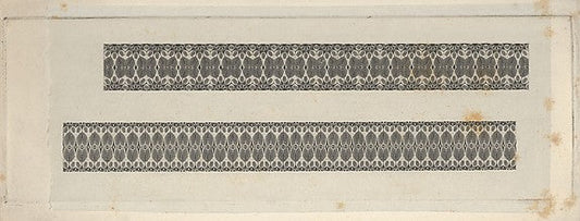 Banknote motifs: two bands of lathe work ornament c1824–42-Ass, vintage art, A3 (16x12") Poster Print