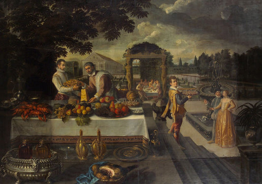 Banquet in the Park, vintage artwork by Lodewijk Toeput, 12x8" (A4) Poster
