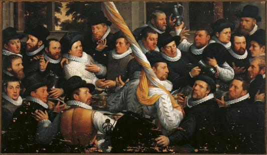 Banquet of a platoon of the St. George Civic Guard, Haarlem, vintage artwork by Cornelis van Haarlem, A3 (16x12") Poster Print