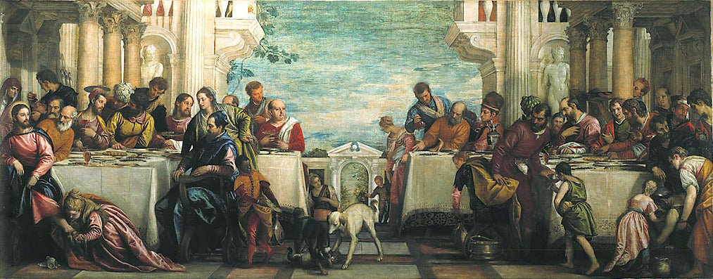 Banquet Scene - Feast at the House of Simon, vintage artwork by Veronese, A3 (16x12") Poster Print