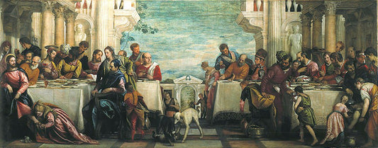 Banquet Scene - Feast at the House of Simon, vintage artwork by Veronese, A3 (16x12") Poster Print