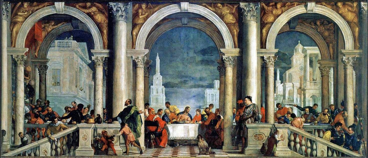 Banquet Scene - Feast in the House of Levi, vintage artwork by Veronese, A3 (16x12") Poster Print