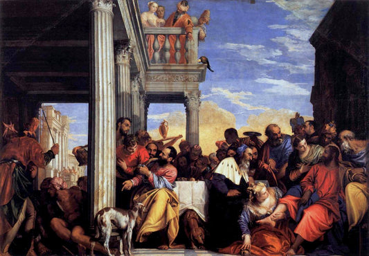 Banquet Scene - Feast in the House of Simon, vintage artwork by Veronese, A3 (16x12") Poster Print