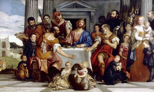 Banquet Scene - Supper at Emmaus, vintage artwork by Veronese, A3 (16x12") Poster Print
