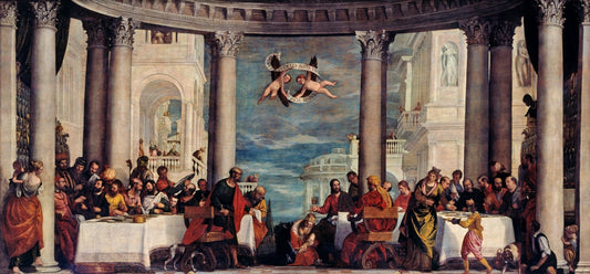 Banquet Scene - The Feast in the House of Simon the Pharisee, vintage artwork by Veronese, A3 (16x12") Poster Print