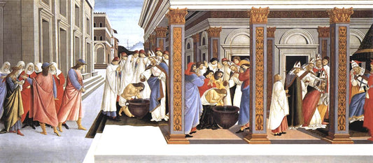 Baptism of St Zenobius and His Appointment as Bishop, vintage artwork by Sandro Botticelli, A3 (16x12") Poster Print