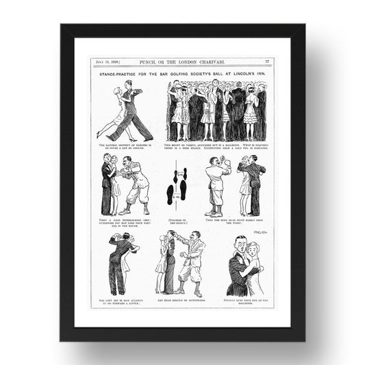 Bar Golfing Society at Lincoln%27s Inn satirical Poster A41928, vintage historic poster in 17x13"(A3) Frame
