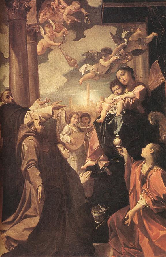 Bargellini Madonna, vintage artwork by Lodovico Carracci, A3 (16x12") Poster Print