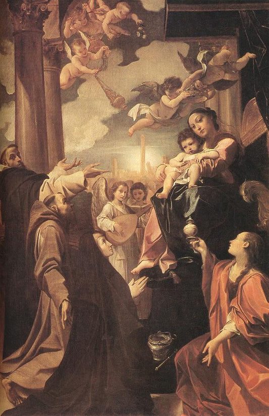 Bargellini Madonna, vintage artwork by Lodovico Carracci, A3 (16x12") Poster Print