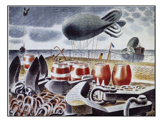 Barrage Balloons, World War 2 - WW2 War Artist Captain Eric Ravilious 