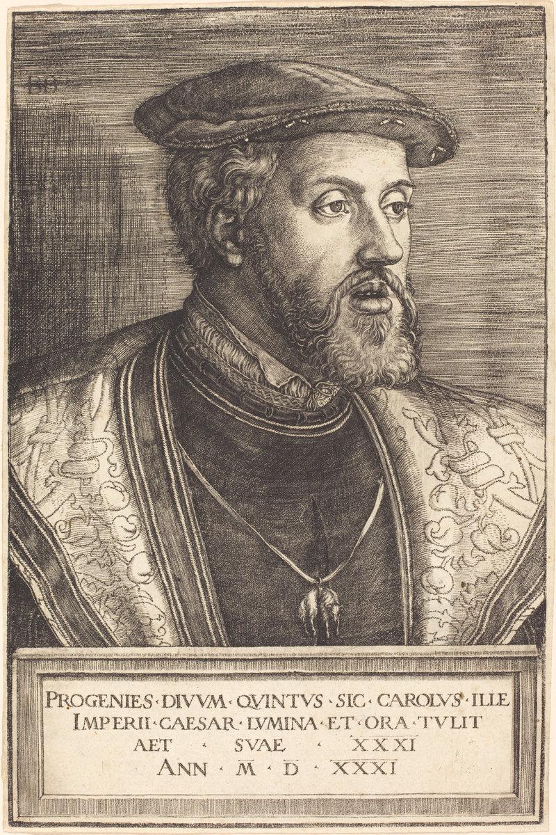 Barthel Beham:Emperor Charles V,16x12"(A3) Poster