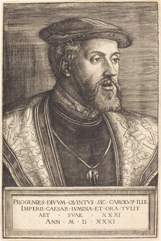 Barthel Beham:Emperor Charles V,16x12"(A3) Poster