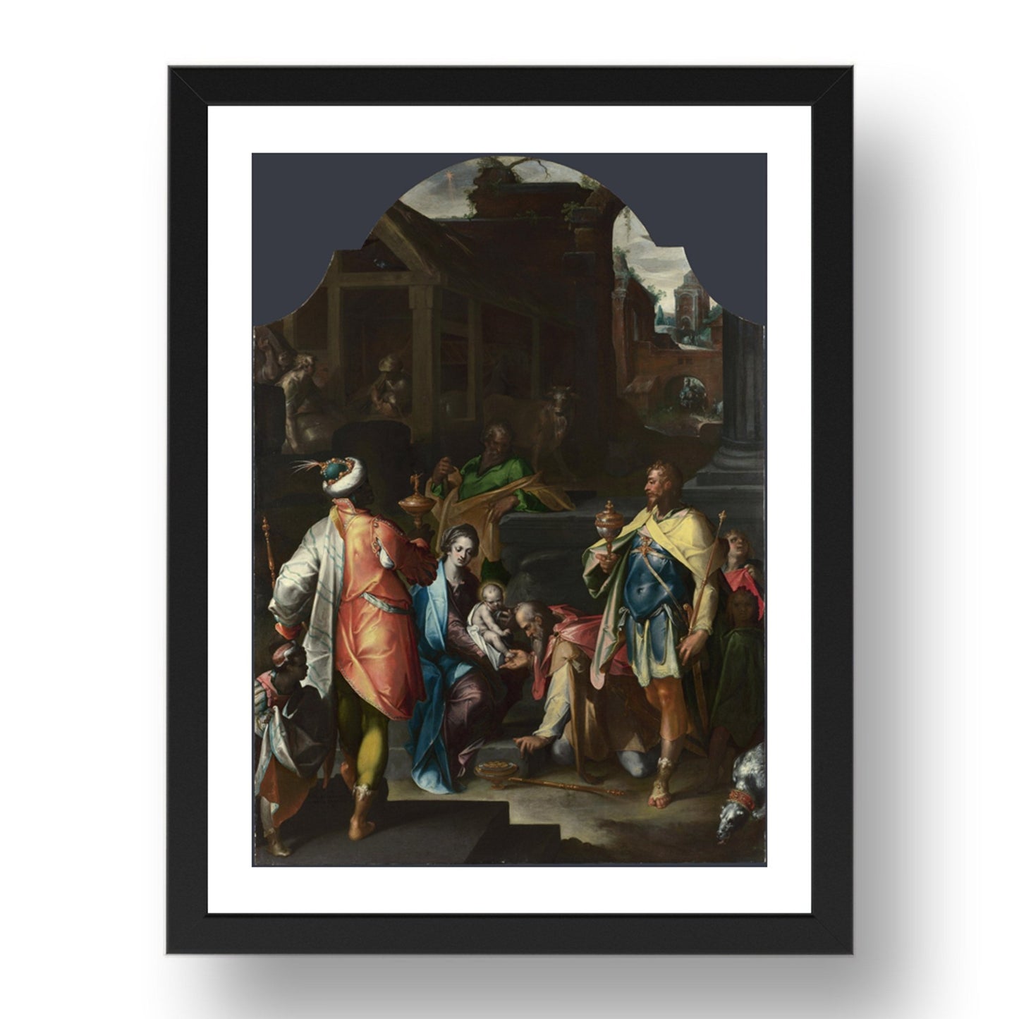 Bartholomaeus Spranger: The Adoration of the Kings, Poster in 17x13"(A3) Frame