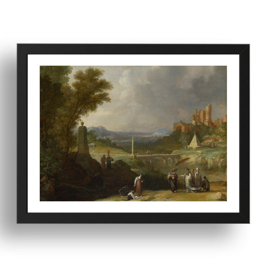 Bartholomeus Breenbergh: The Finding of the Infant Moses by Pharaoh's Daughter, Poster in 17x13"(A3) Frame