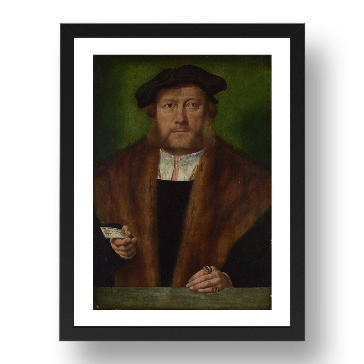 Bartholomeus Bruyn the Elder: A Man, probably of the Strauss Family, Poster in 17x13"(A3) Frame