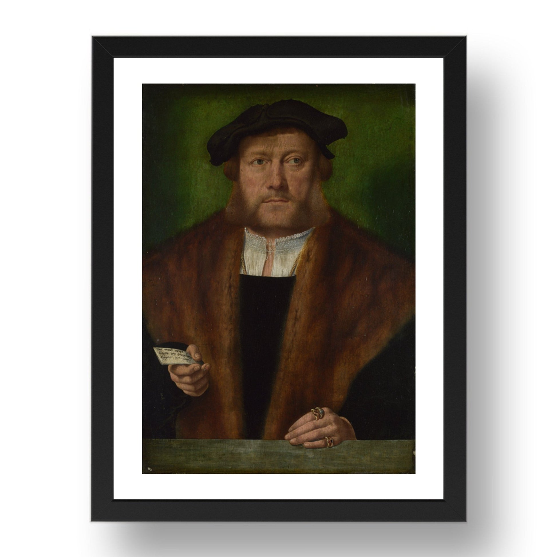 Bartholomeus Bruyn the Elder: A Man, probably of the Strauss Family, Poster in 17x13"(A3) Frame