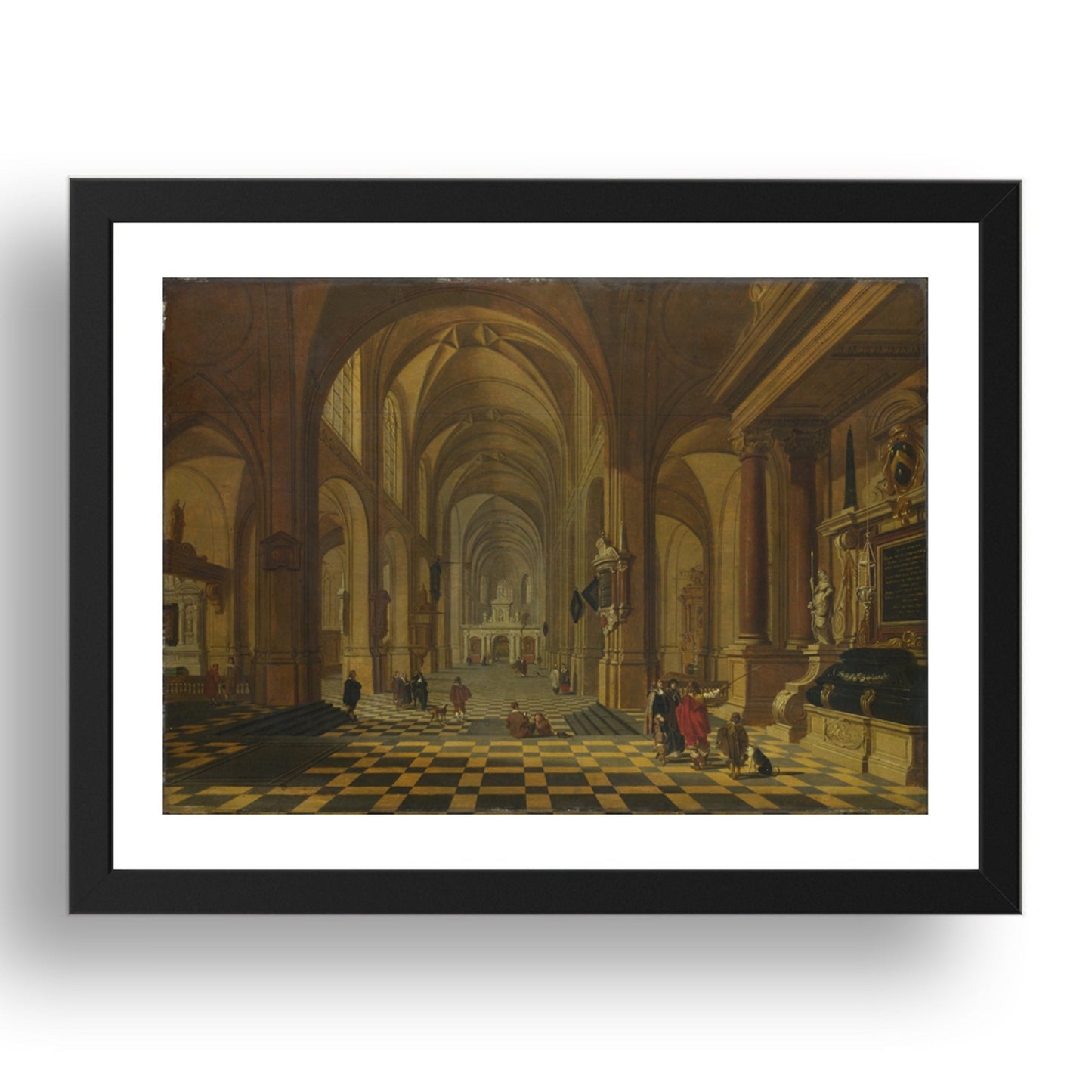 Bartholomeus van Bassen: Interior of a Church, Poster in 17x13"(A3) Frame