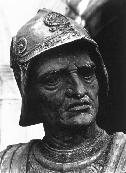 Bartolomeao Colleoni (detail: head), vintage artwork by Andrea del Verrocchio, A3 (16x12") Poster Print