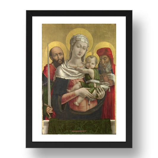 Bartolomeo Vivarini: The Virgin and Child with Saints Paul and Jerome, Poster in 17x13"(A3) Frame