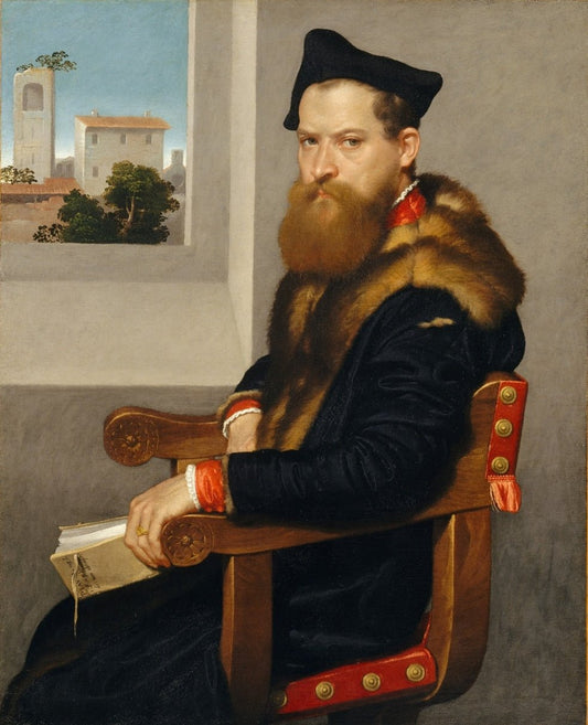Bartolommeo Bonghi, vintage artwork by Giovanni Battista Moroni, A3 (16x12") Poster Print
