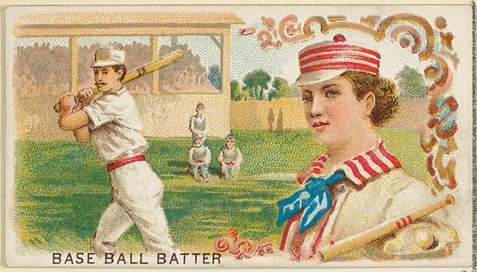 :Baseball Batter from the Games and Sports series for Old Judge Cigarettes 1889, vintage artwork, 16x12"(A3) Poster Print
