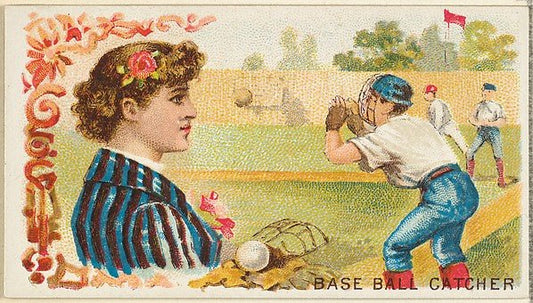 :Baseball Catcher from the Games and Sports series for Old Judge Cigarettes 1889, vintage artwork, 16x12"(A3) Poster Print
