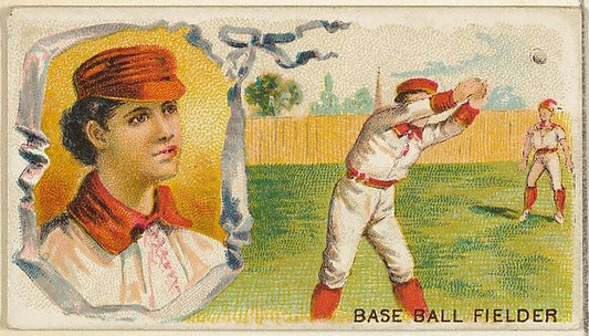 :Baseball Fielder from the Games and Sports series for Old Judge Cigarettes 1889, vintage artwork, 16x12"(A3) Poster Print