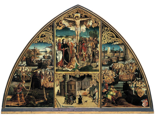 Basilica Santa Croce, vintage artwork by Hans Burgkmair, A3 (16x12") Poster Print