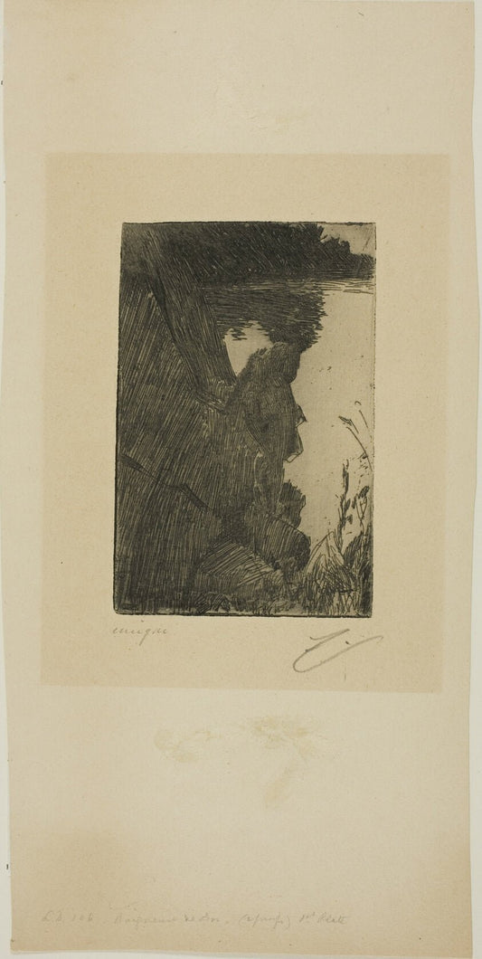 Bather (Evening) I (Zinc etching) by  Anders Zorn, 23x16"( A2 size) Poster Print