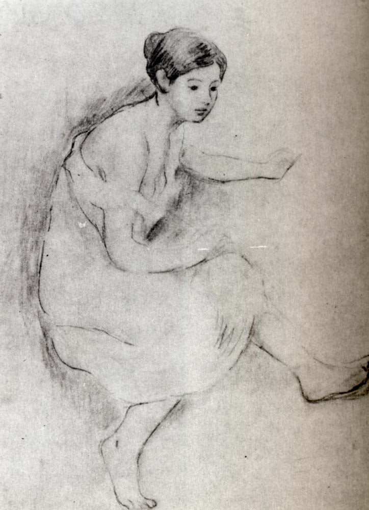 Bather out of Shirt Marthe by Berthe Morisot, 1894, vintage art, modern poster print