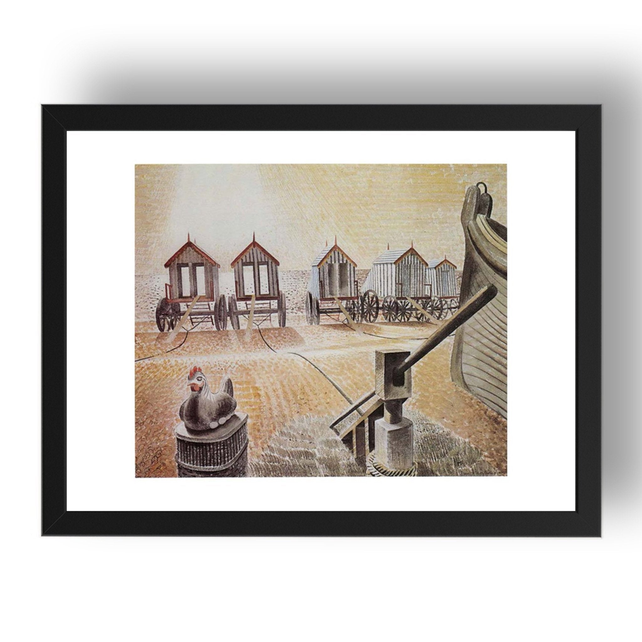 bathing_machines Aldeburgh by Eric Ravilious, 17x13" Frame