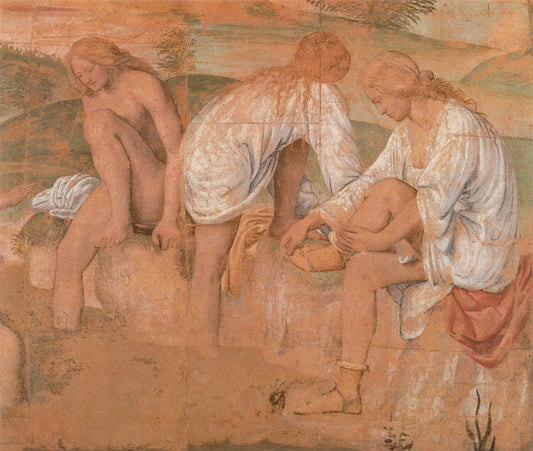 Bathing woman, vintage artwork by Bernardino Luini, A3 (16x12") Poster Print